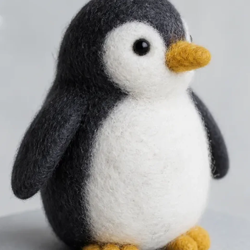 Close-up van de zwart-witte pinguïn van wol